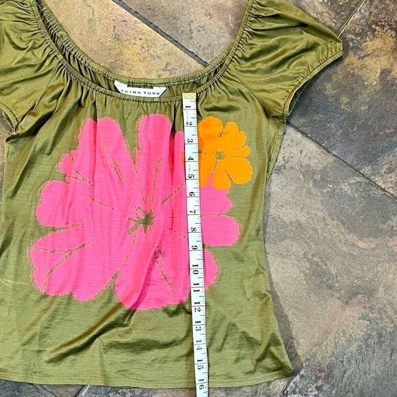 Trina Turk Floral Bohemian Elastic Off-the-Shoulders Top Small - Picture 3 of 7